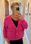 Hot Pink 2 Button Cardigan