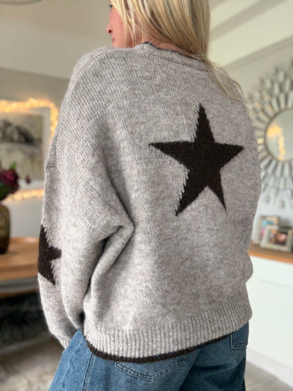 Mocha/Chocolate Star Cardigan