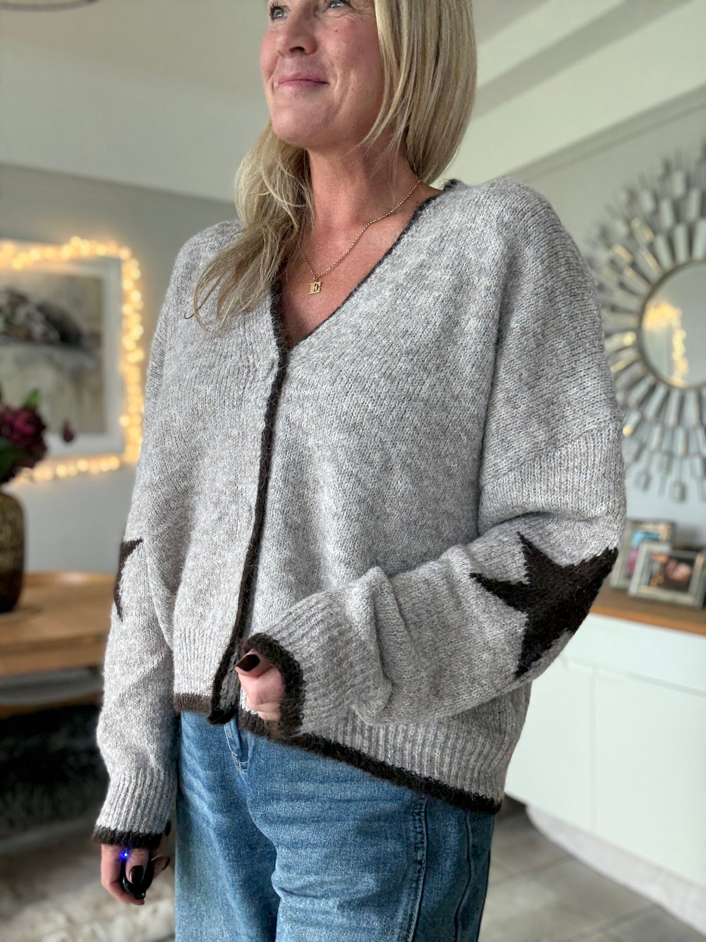 Mocha/Chocolate Star Cardigan