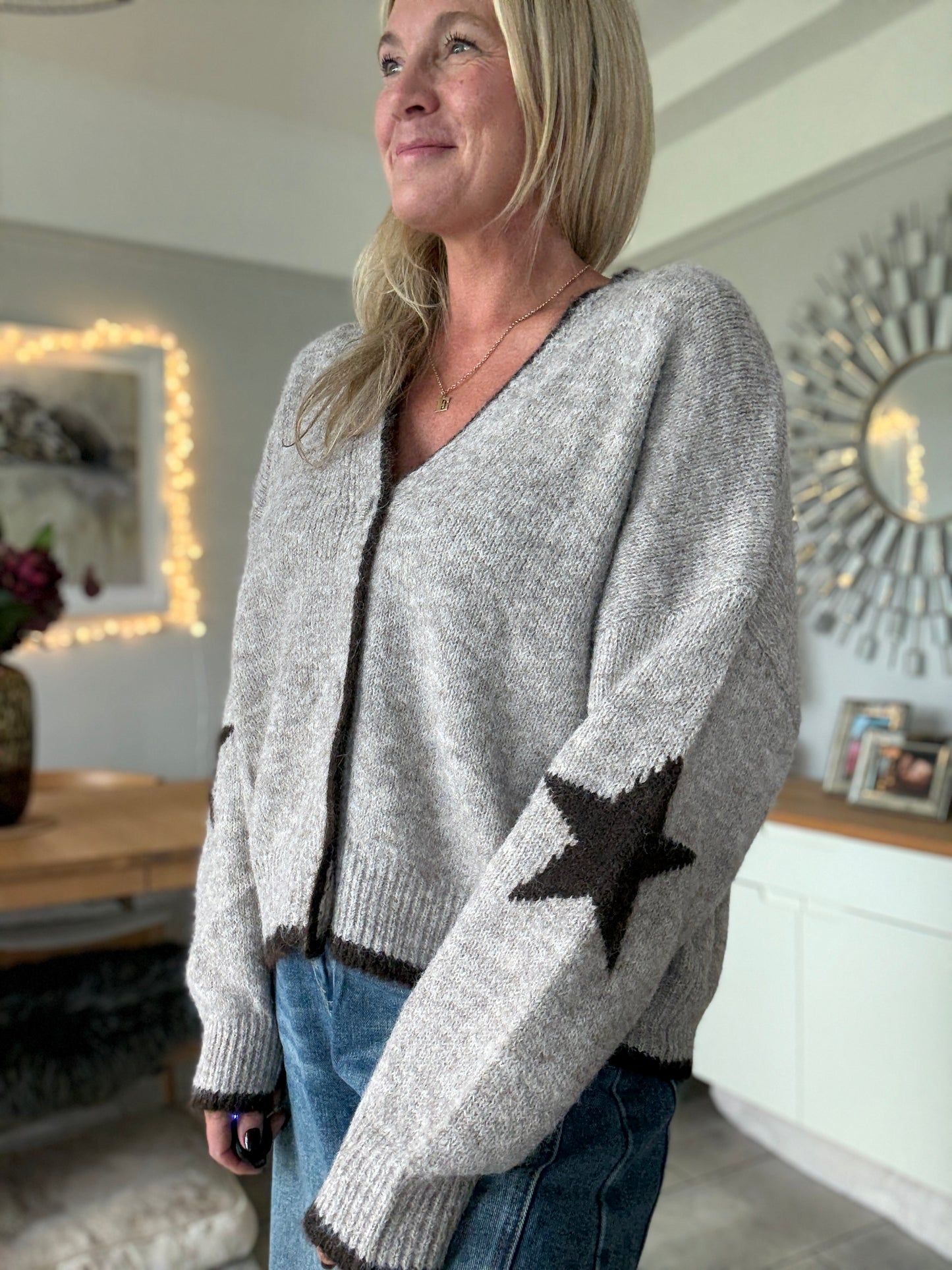 Chocolate/Mocha Star Cardigan