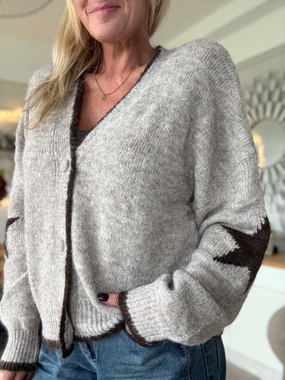 Mocha/Chocolate Star Cardigan