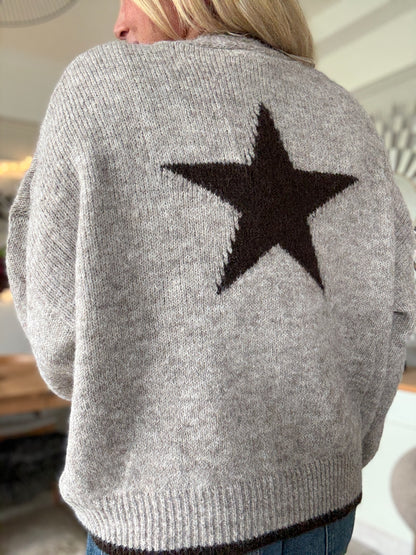 Mocha/Chocolate Star Cardigan