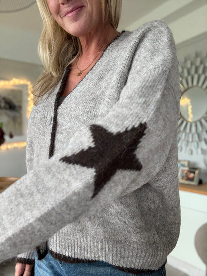 Chocolate/Mocha Star Cardigan