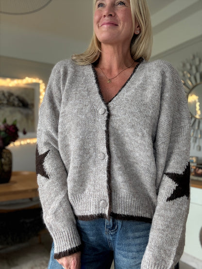 Mocha/Chocolate Star Cardigan