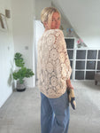 Black Crochet Batwing Cardigan