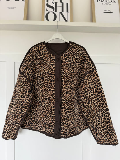Khaki Reversible Oversized Quilted Jacket
