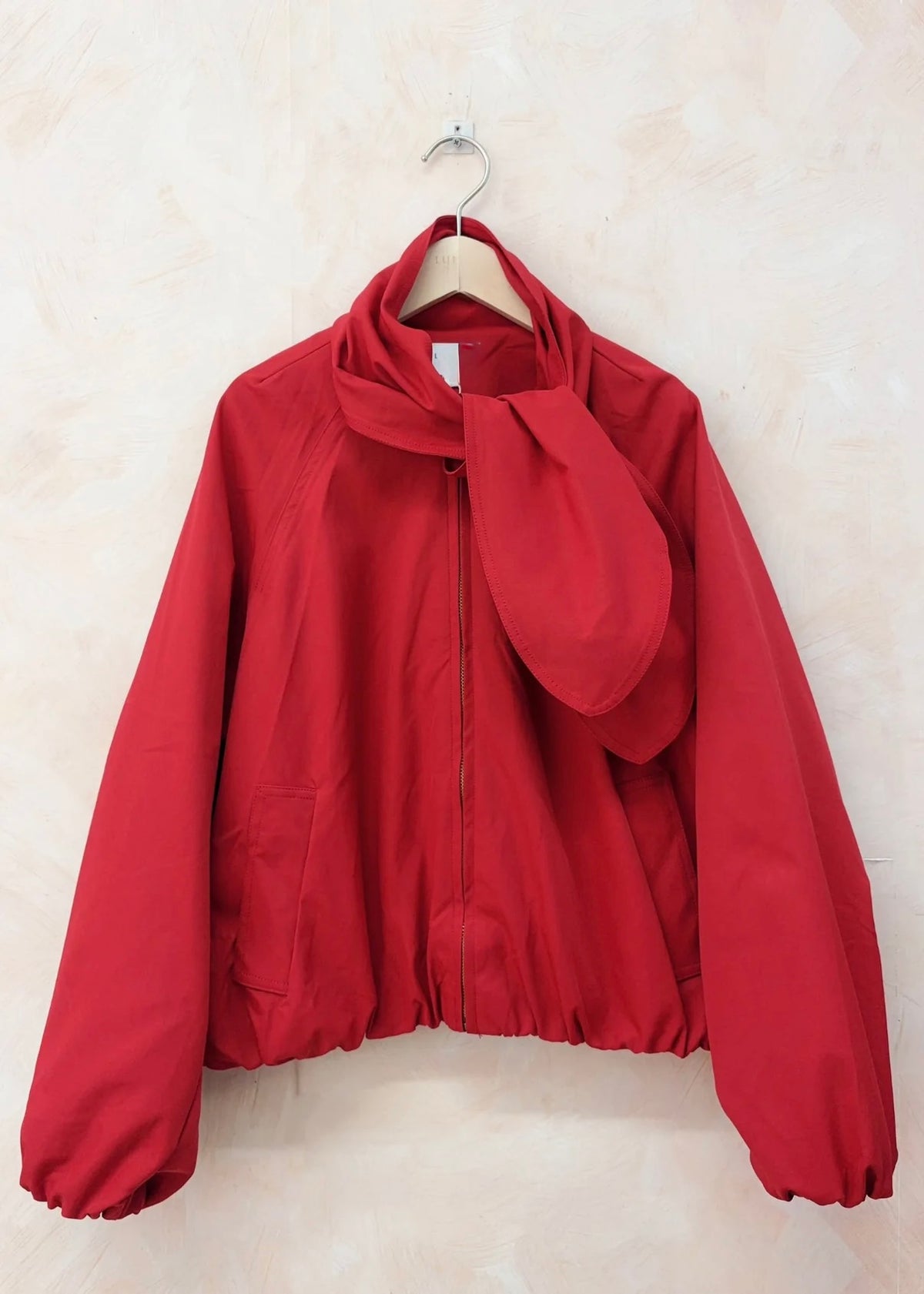 NEW Red Scarf Detail Bomber Jacket