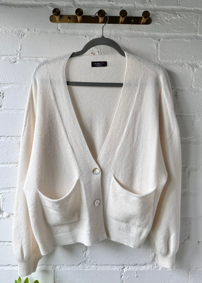 Cream 2 Button Cardigan