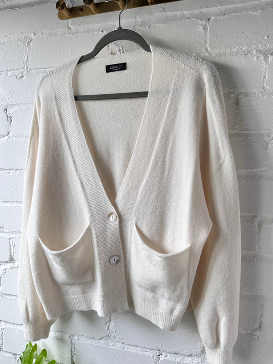 Cream 2 Button Cardigan