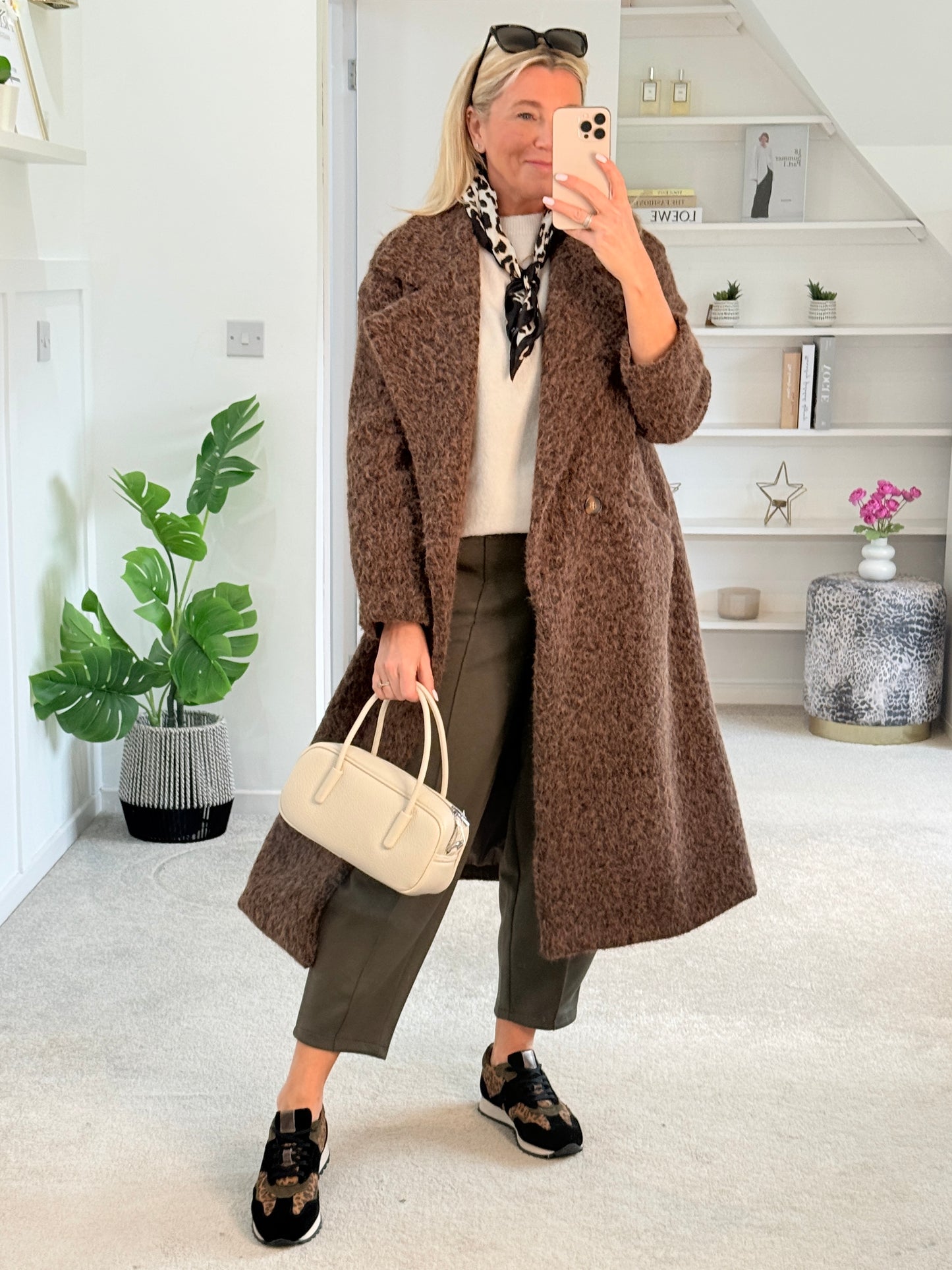 Khaki Cropped Carrot Leg Jogger