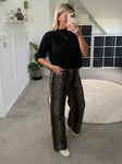 Madison Leopard High Waist Wide Leg Jeans