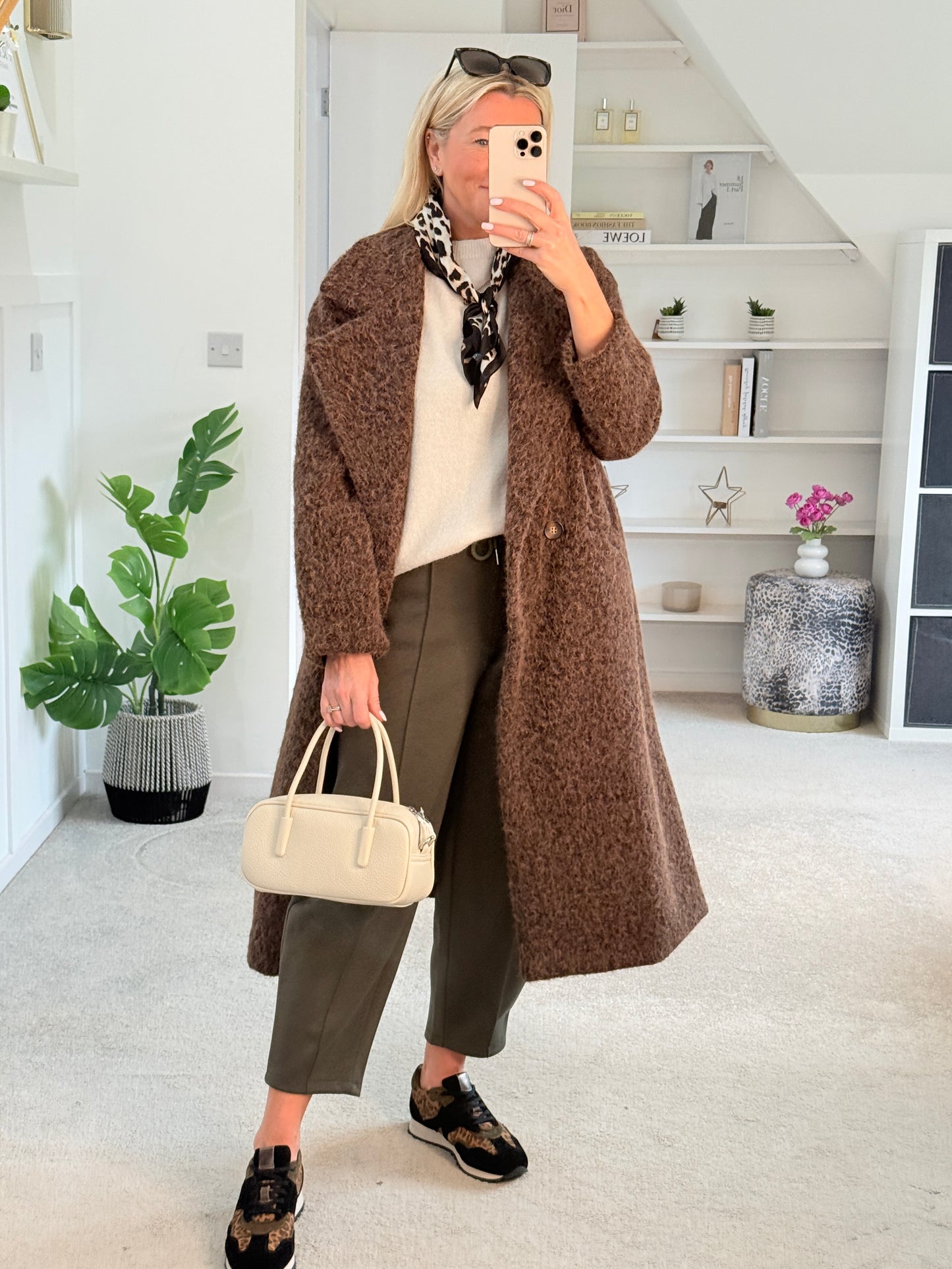 Khaki Cropped Carrot Leg Jogger