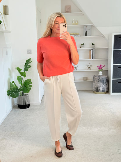 Coral Crew Neck 1/2 Sleeve Jumper