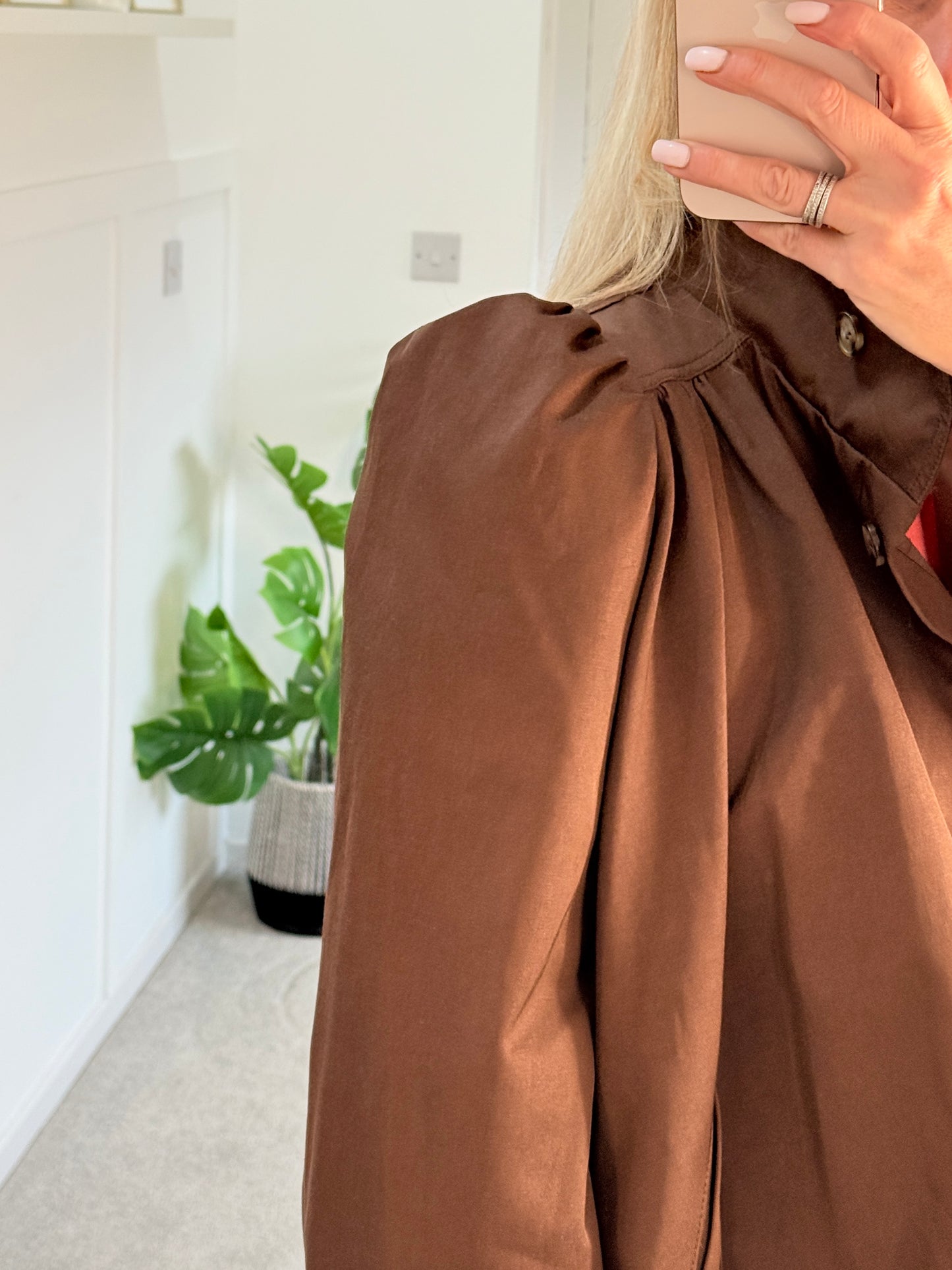 Coffee Chloe Puff Sleeve Jacket