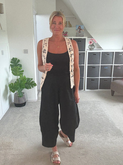 Black Relaxed Fit Barrel Joggers