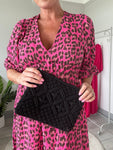 Neon Pink Large Leopard Cheesecloth Dress