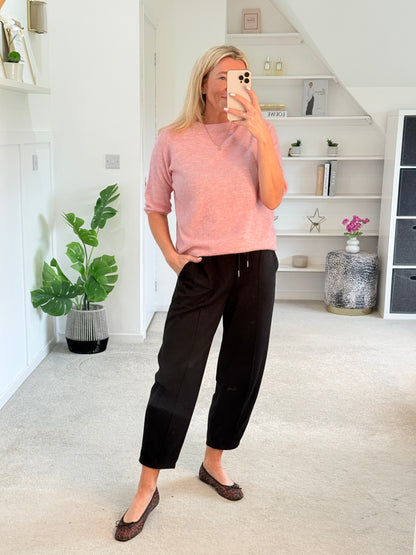 Baby Pink Crew Neck 1/2 Sleeve Jumper