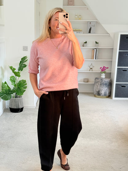 Baby Pink Crew Neck 1/2 Sleeve Jumper