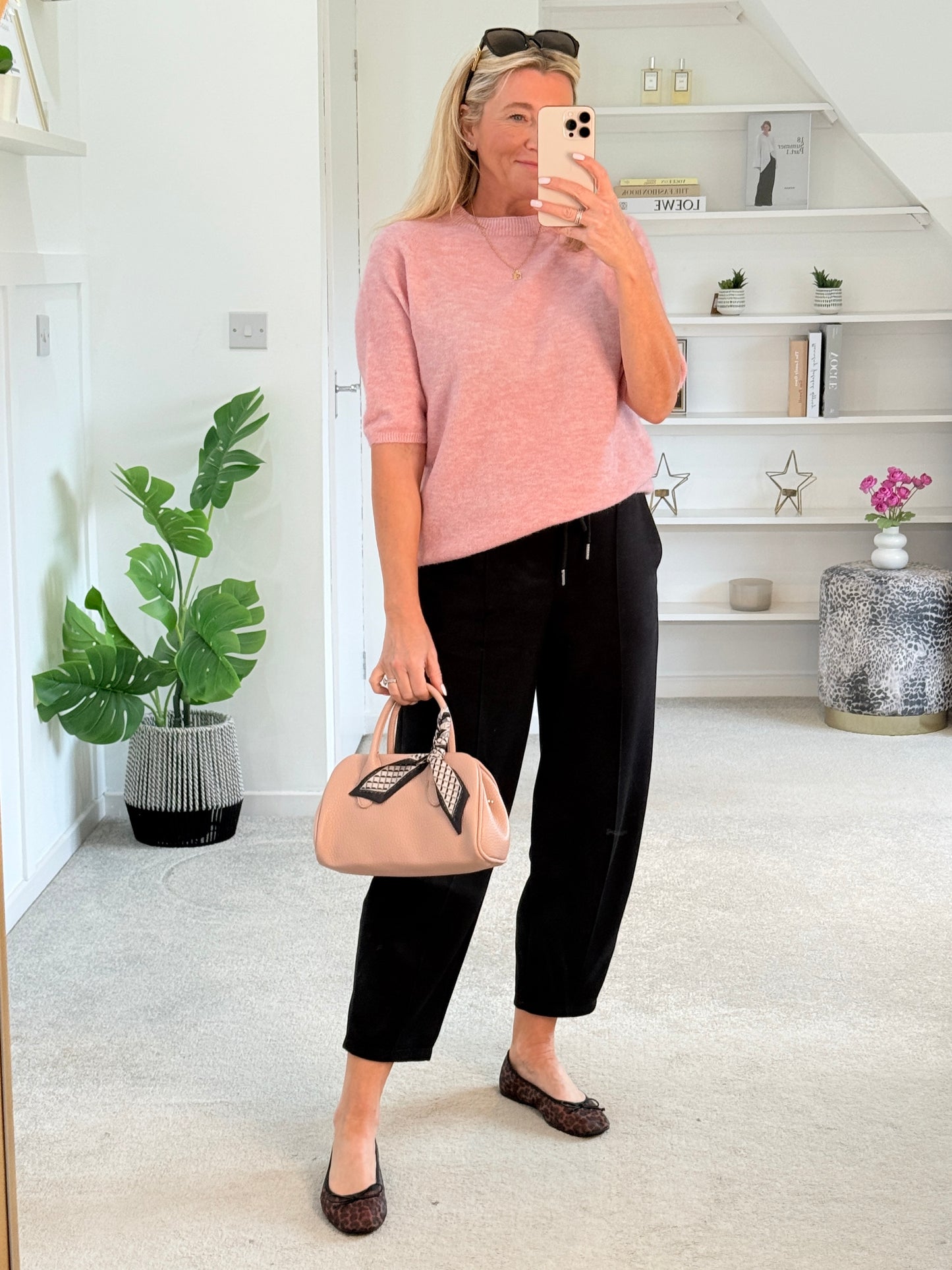 Baby Pink Crew Neck 1/2 Sleeve Jumper