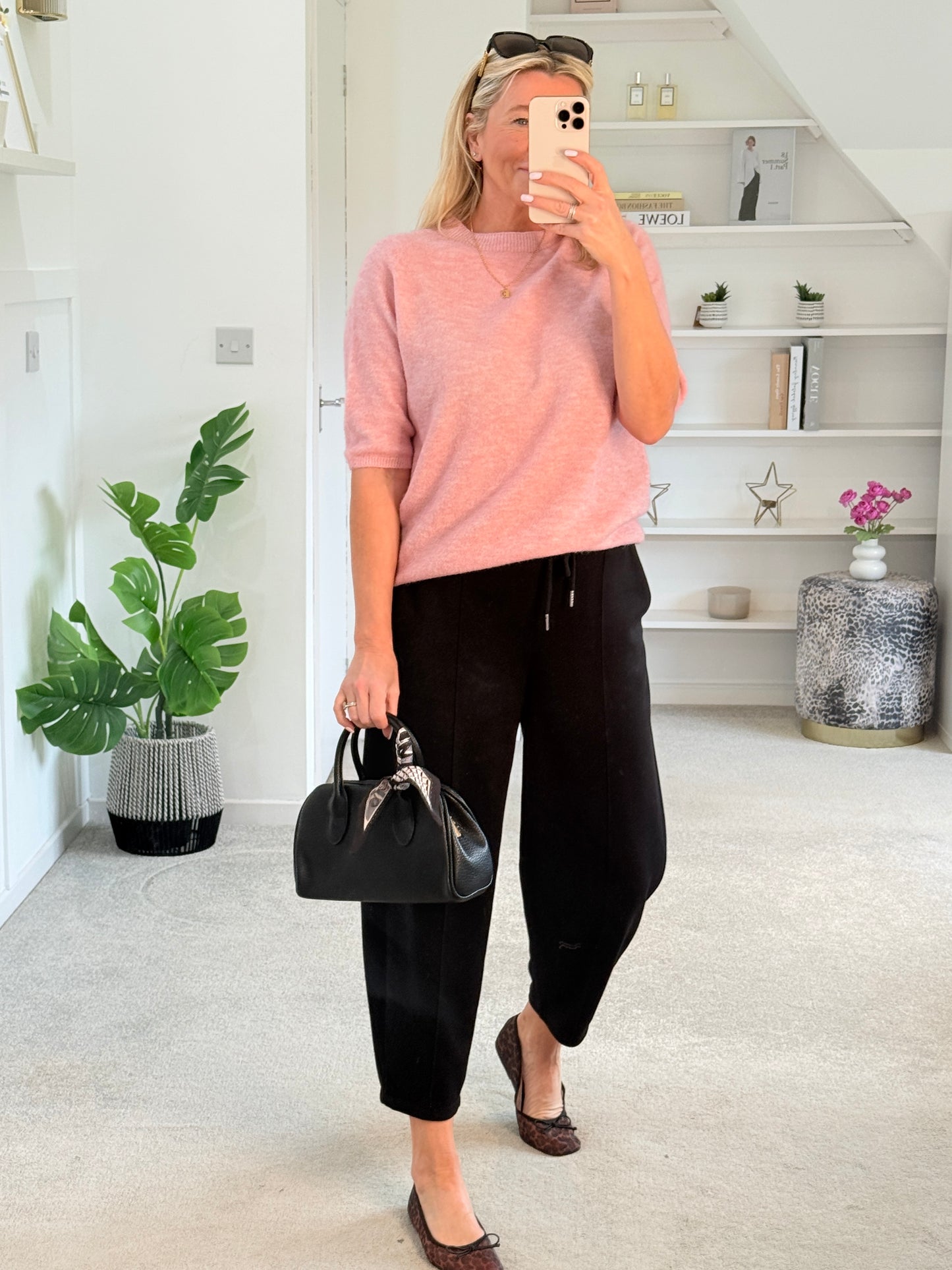 Baby Pink Crew Neck 1/2 Sleeve Jumper