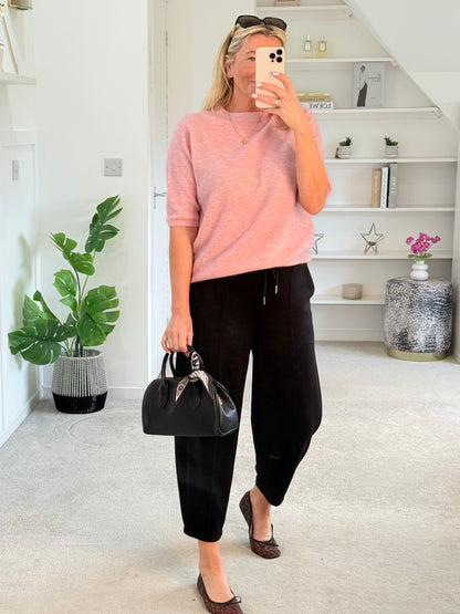 Baby Pink Crew Neck 1/2 Sleeve Jumper