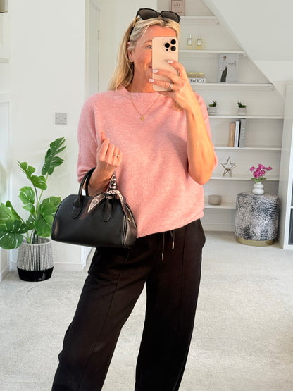 Baby Pink Crew Neck 1/2 Sleeve Jumper