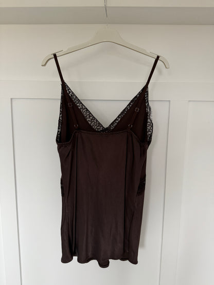 Chocolate Lace Satin Cami Top