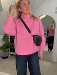 Pastel Pink High Neck Cosy Jumper