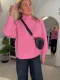 Pastel Pink High Neck Cosy Jumper