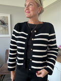 Laura Black/Cream Breton Stripe Cardigan