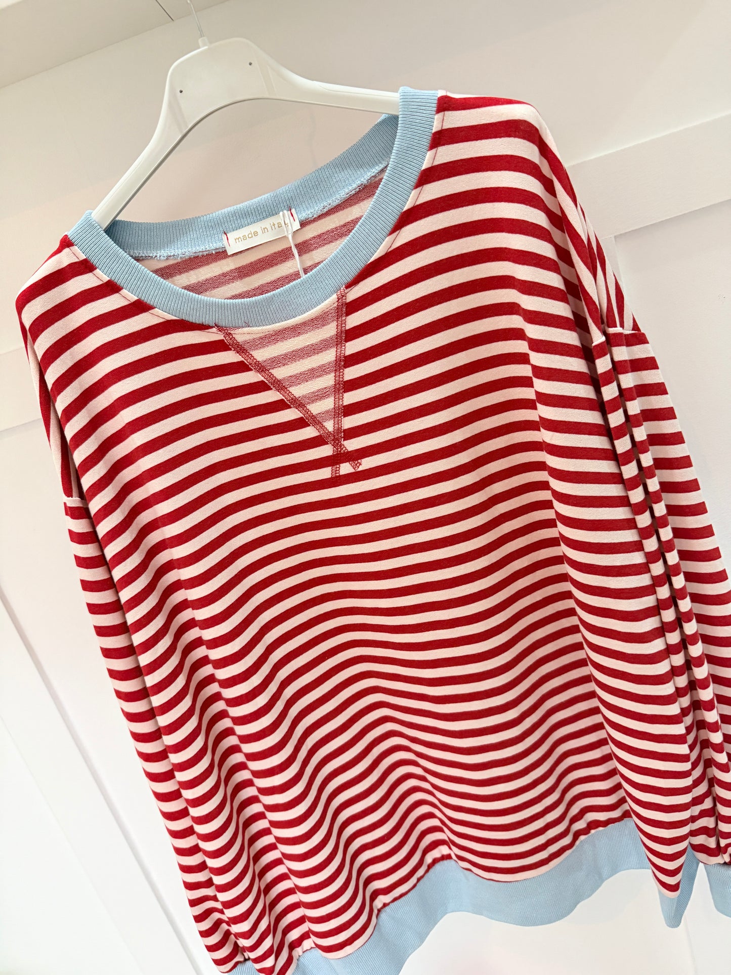 Red/Cream Relaxed Breton Sweatshirt