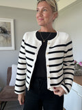 Laura Cream/Black Breton Stripe Cardigan