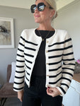 Laura Black/Cream Breton Stripe Cardigan