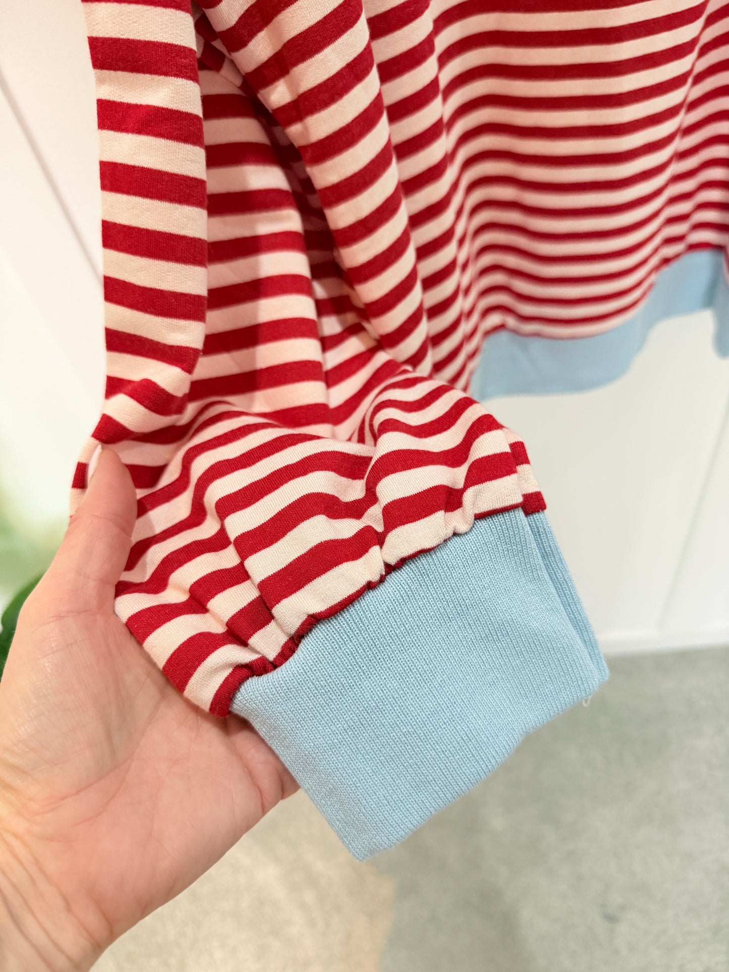 Red/Cream Relaxed Breton Sweatshirt