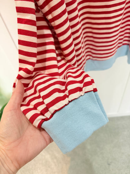 Red/Cream Relaxed Breton Sweatshirt