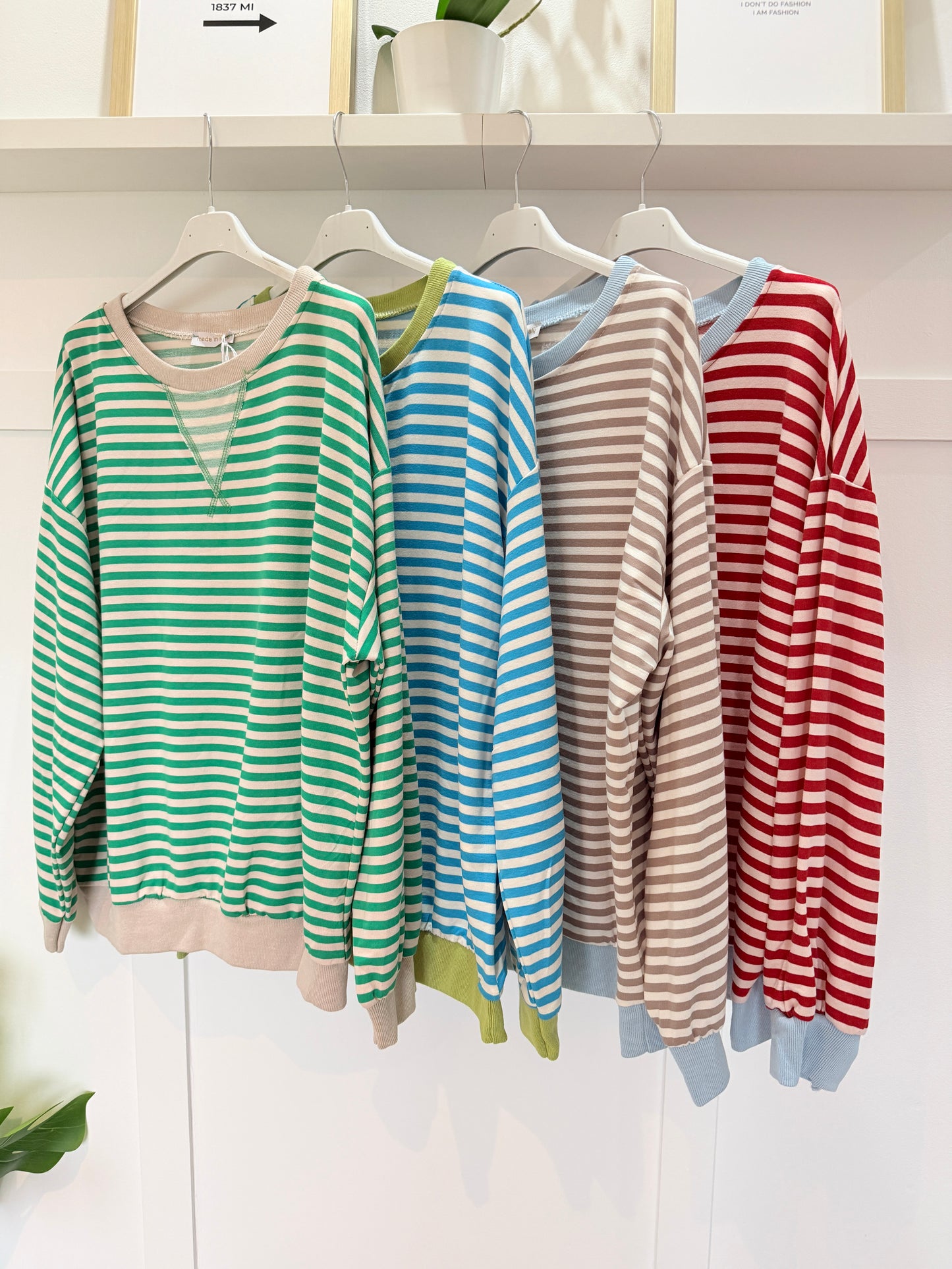 Red/Cream Relaxed Breton Sweatshirt