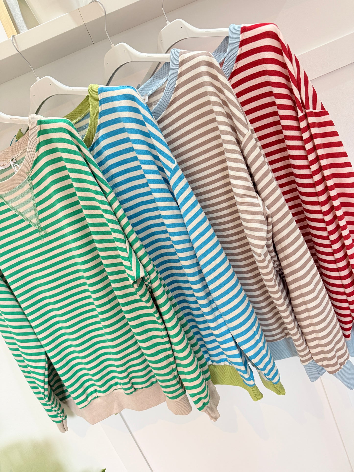 Red/Cream Relaxed Breton Sweatshirt