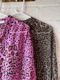 Leopard Print Silk Mix Blouse