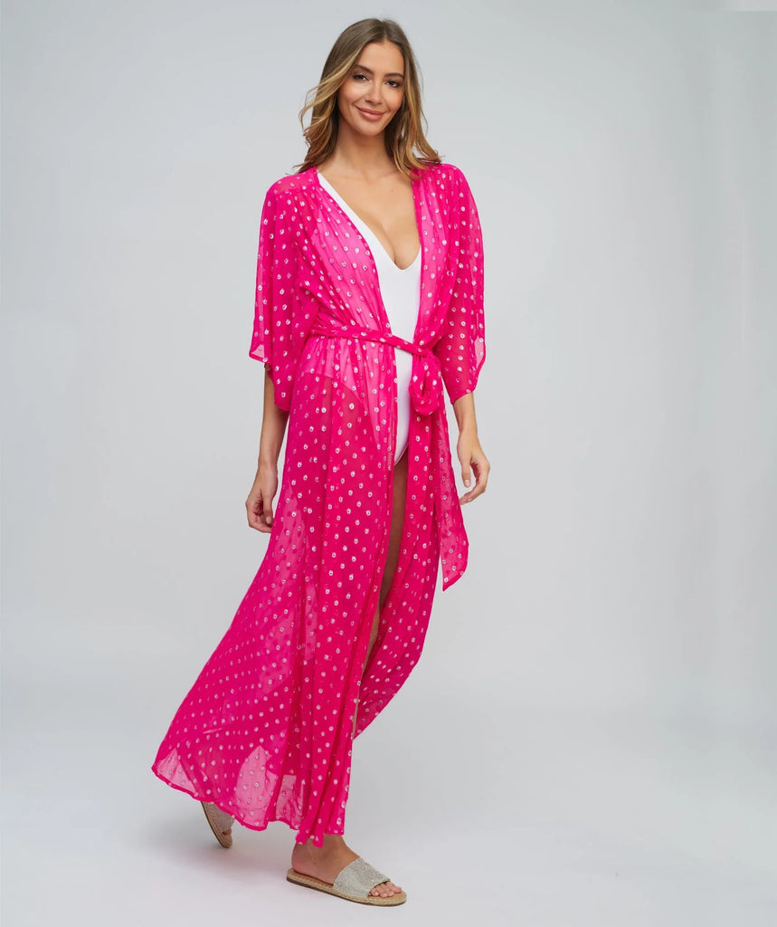 Pink maxi kimono online