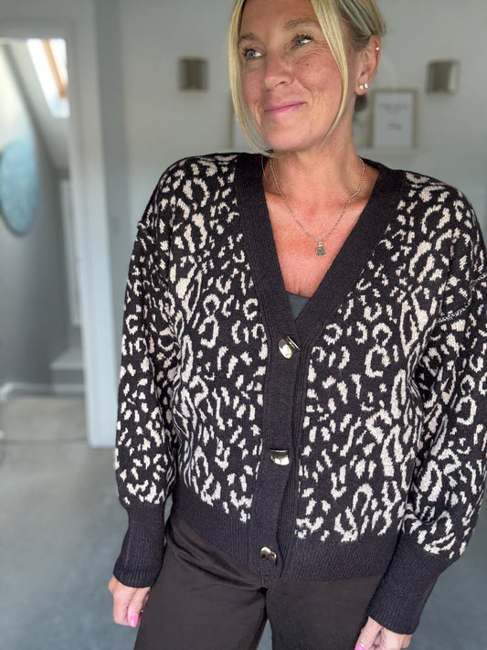 Chocloate Leopard Cardigan