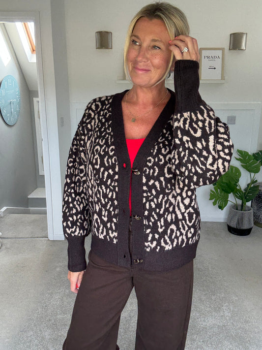 Chocloate Leopard Cardigan