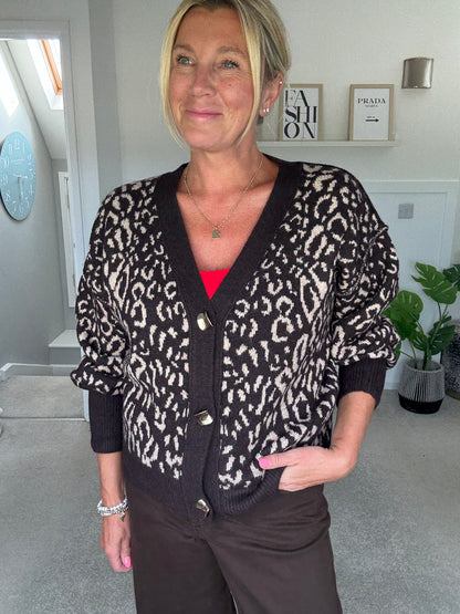 Chocloate Leopard Cardigan