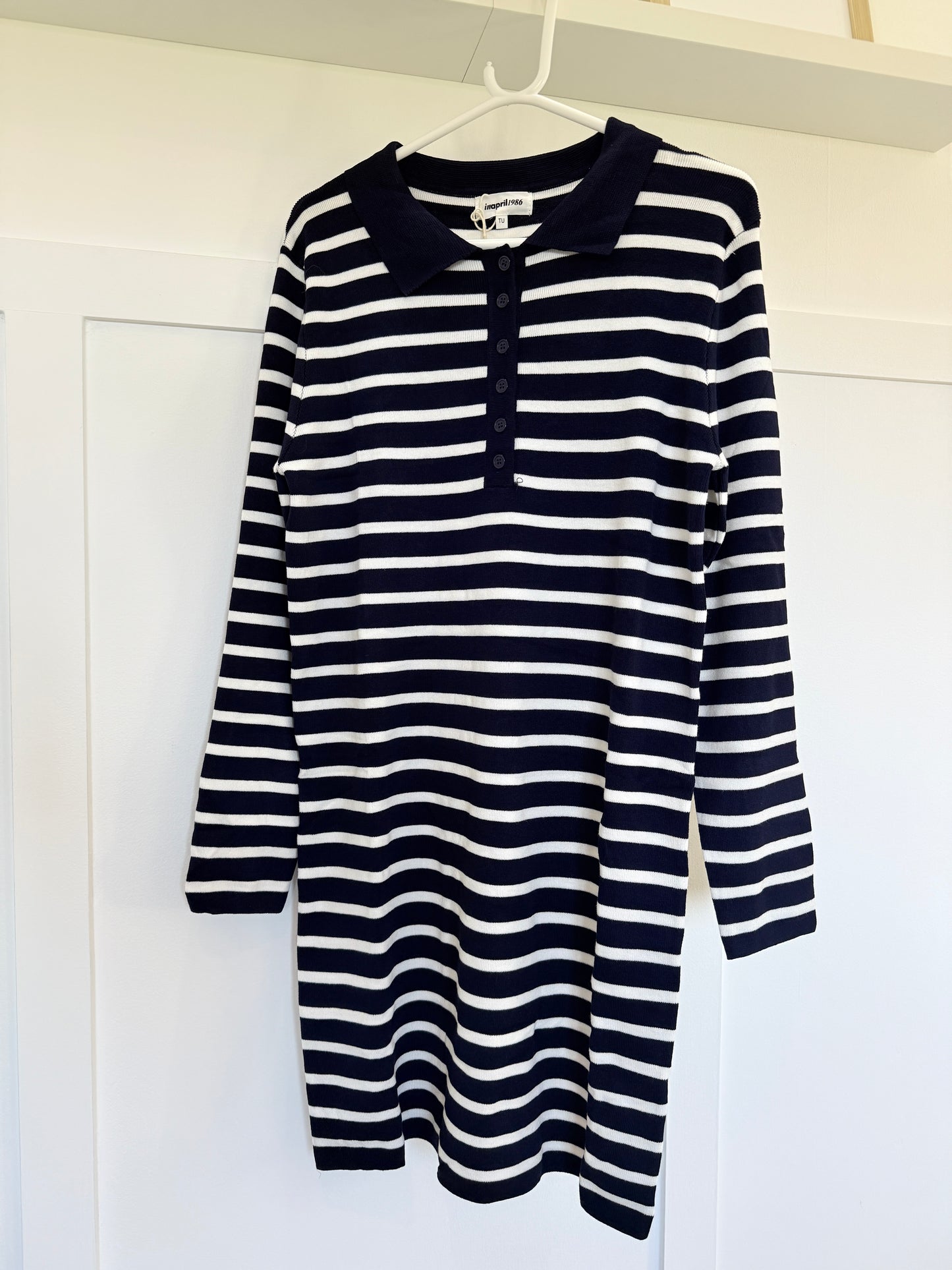 Navy/White Breton Stripe T Shirt Dress