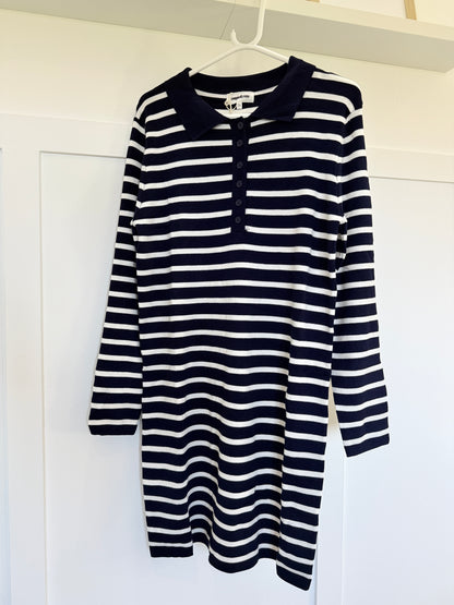 Navy/White Breton Stripe T Shirt Dress