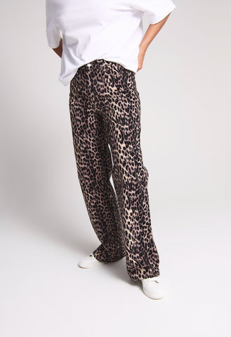 Anlie Leopard High Waist Jeans