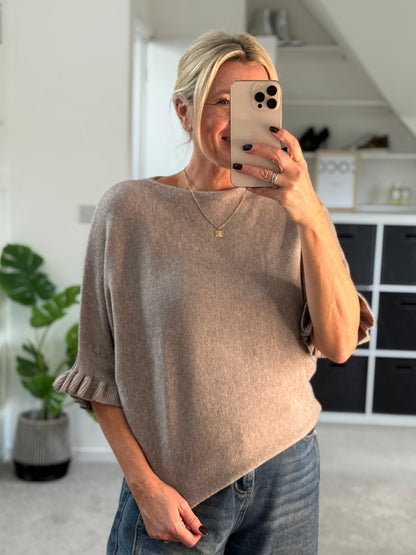 Frill Sleeve Batwing Jumper | Lots of colours