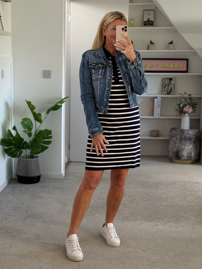 Navy/White Breton Stripe T Shirt Dress