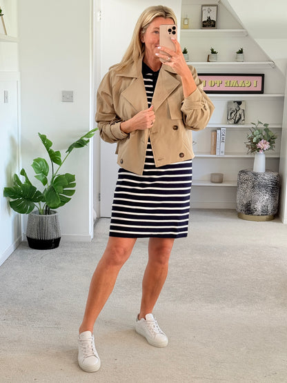 Navy/White Breton Stripe T Shirt Dress