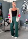 Forest Green Luxe Wide Leg Trousers