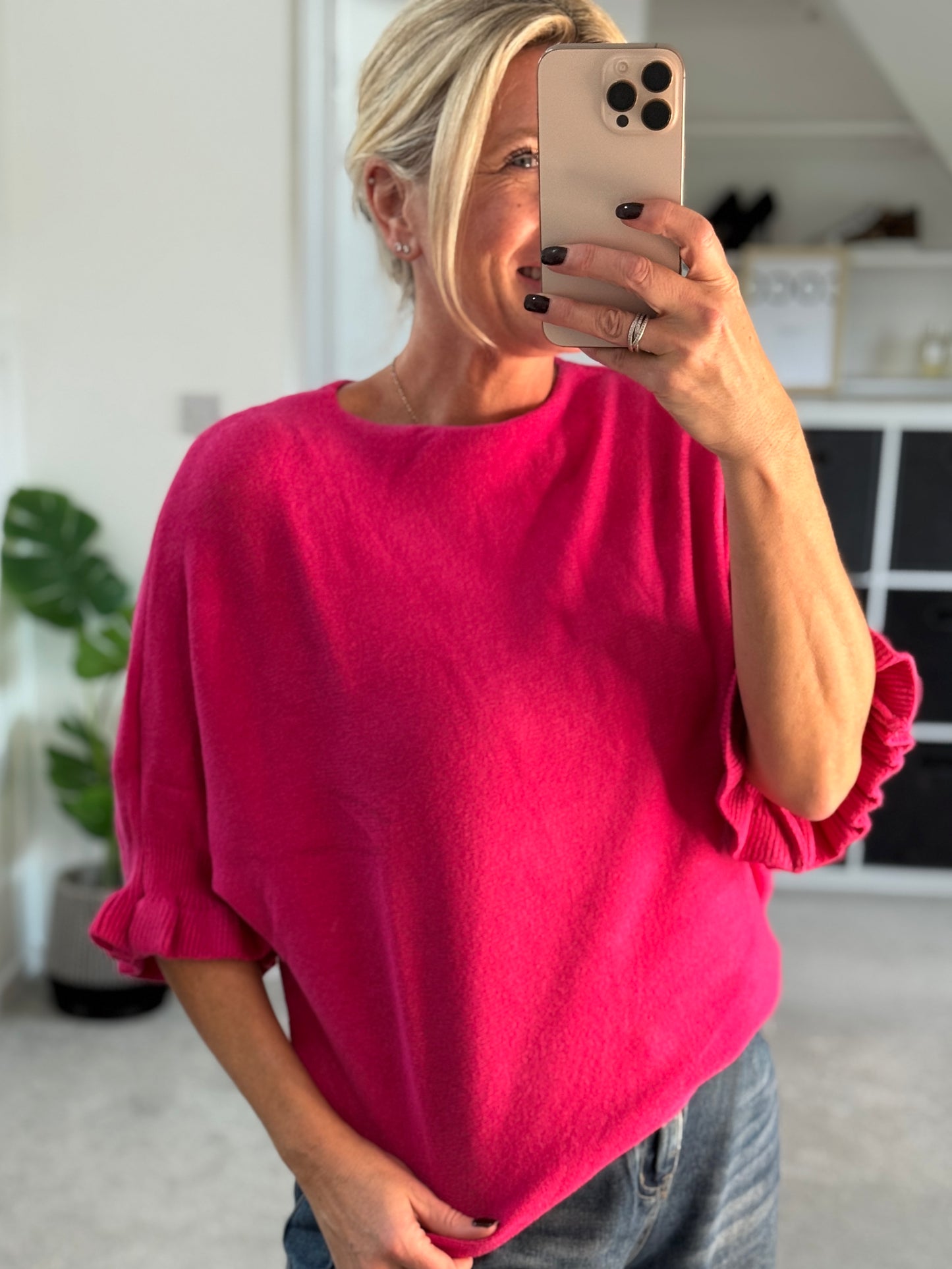 Frill Sleeve Batwing Jumper | Lots of colours